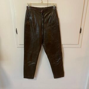 Sibylle Lyn Chocalate Brown Leather Pants